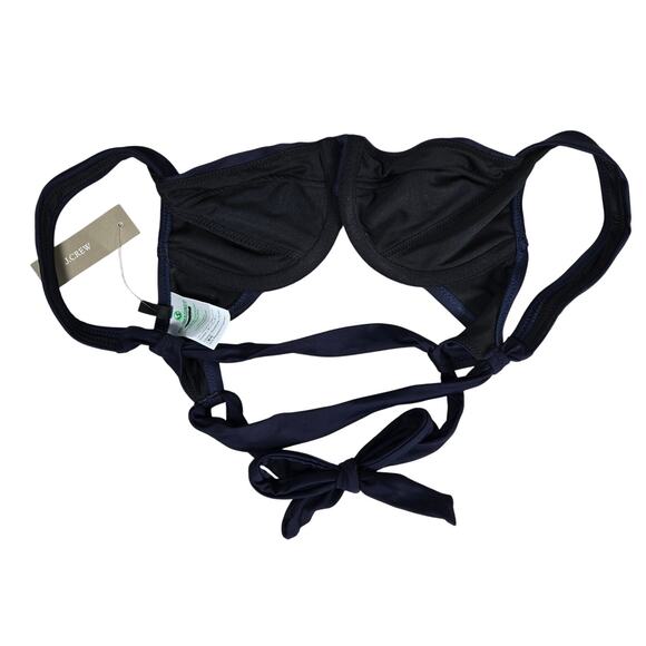 J. Crew Cross-back underwire bikini top Navy 32B BC109 - Picture 6 of 7